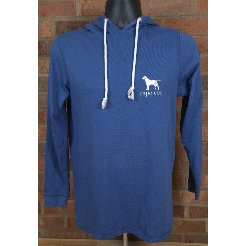 Cuffys Cape Cod Blue Dog Pullover Hoodie Sweatshirt Mens Size Small